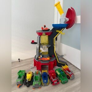 Paw Patrol Lookout Tower Playset Bundle + Vehicles Chase Marshall Cars Lot